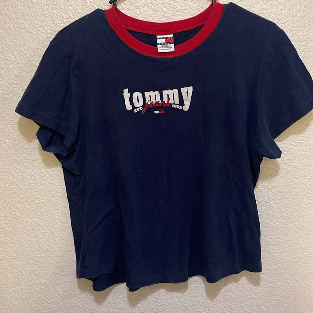 Tommy Hilfiger Navy and Red Tee